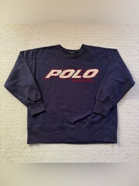 Men's Navy Polo Ralph Lauren Jeans Crewneck Sweatshirt